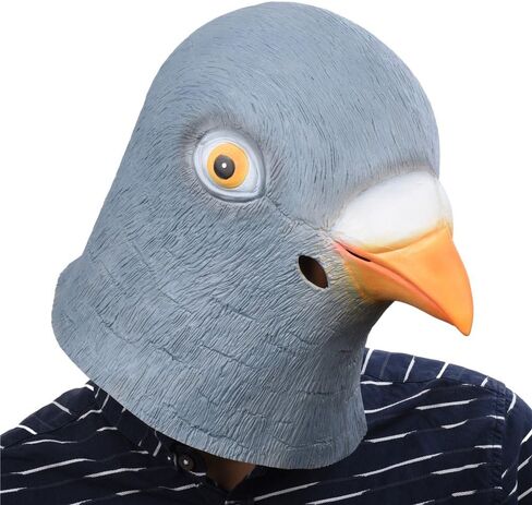بارتي ستوري قناع رأس حمامة من اللاتكس، قناع رأس حيوان مطاطي للهالوين، أقنعة تنكرية مبتكرة in Kuwait