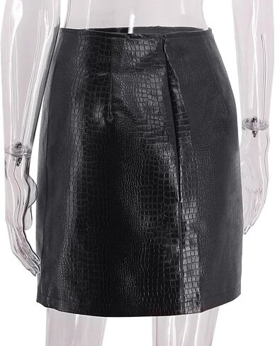 Erinaco Women's Basic Bodycon High Waist Skirt Side Split Hem Mini Pencil Skirt in Saudi Arabia