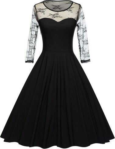 GownTown Women's Vintage Floral Lace 2/3 Sleeve Bridesmaid Party Dress in Saudi Arabia