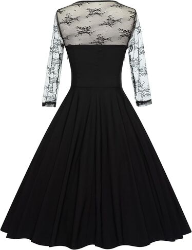 GownTown Women's Vintage Floral Lace 2/3 Sleeve Bridesmaid Party Dress in Saudi Arabia