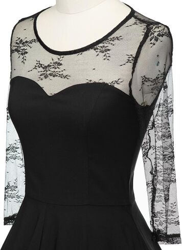 GownTown Women's Vintage Floral Lace 2/3 Sleeve Bridesmaid Party Dress in Saudi Arabia