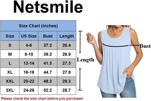 Netsmile Womens Summer Casual Sleeveless Chiffon Tops Pleated Shirt Loose Blouse for Leggings in Saudi Arabia