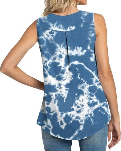 Netsmile Womens Summer Casual Sleeveless Chiffon Tops Pleated Shirt Loose Blouse for Leggings in Saudi Arabia
