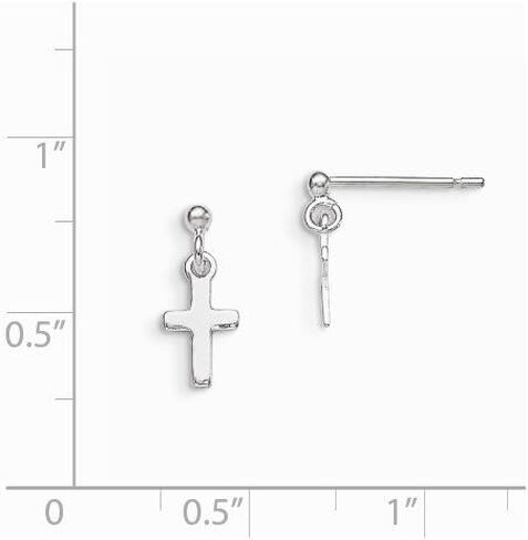 Solid 925 Sterling Silver Cross Post Studs Earrings - 24mm x 7mm in Saudi Arabia