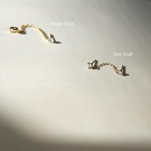 أقراط سلسلة أنيقة | أقراط تشيكوسلوفاكيا مع سلسلة | أقراط متدلية أنيقة من الفضة الإسترليني | هيبوالرجينيك in Kuwait