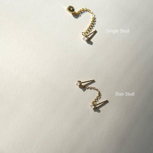 أقراط سلسلة أنيقة | أقراط تشيكوسلوفاكيا مع سلسلة | أقراط متدلية أنيقة من الفضة الإسترليني | هيبوالرجينيك in Kuwait