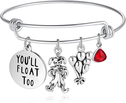 Ralukiia فيلم الرعب IT المهرج Pennywise البضائع بالونات حمراء منقوشة سوف تطفو أيضًا سوار ملابس الهالوين التنكرية in Kuwait