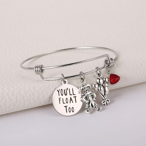 Ralukiia فيلم الرعب IT المهرج Pennywise البضائع بالونات حمراء منقوشة سوف تطفو أيضًا سوار ملابس الهالوين التنكرية in Kuwait