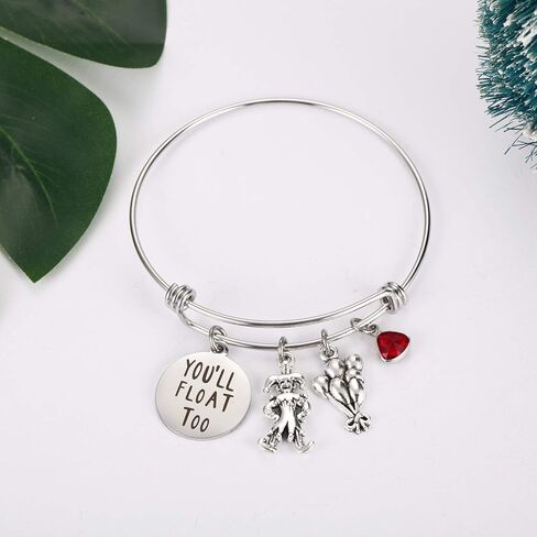 Ralukiia فيلم الرعب IT المهرج Pennywise البضائع بالونات حمراء منقوشة سوف تطفو أيضًا سوار ملابس الهالوين التنكرية in Kuwait