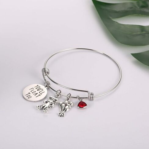 Ralukiia فيلم الرعب IT المهرج Pennywise البضائع بالونات حمراء منقوشة سوف تطفو أيضًا سوار ملابس الهالوين التنكرية in Kuwait