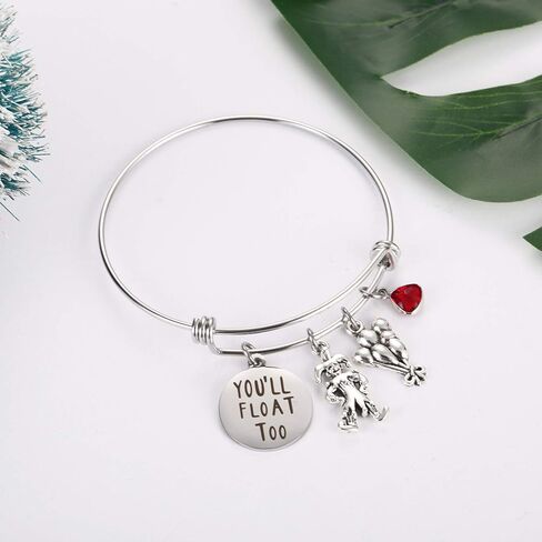 Ralukiia فيلم الرعب IT المهرج Pennywise البضائع بالونات حمراء منقوشة سوف تطفو أيضًا سوار ملابس الهالوين التنكرية in Kuwait