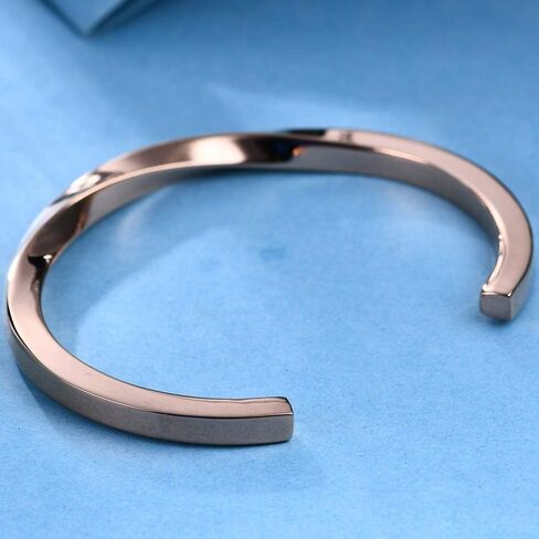 Jude Jewellers سوار من الفولاذ المقاوم للصدأ ملتوي موجة كلاسيكي بسيط عادي مفتوح الكفة الإسورة in Saudi Arabia