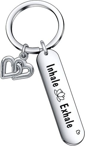 Motivational Inhale Exhale Keychain Daily Reminder Jewelry Meditation Gifts in Saudi Arabia