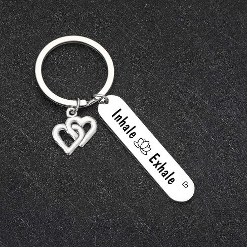 Motivational Inhale Exhale Keychain Daily Reminder Jewelry Meditation Gifts in Saudi Arabia