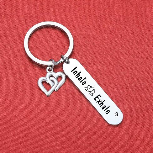 Motivational Inhale Exhale Keychain Daily Reminder Jewelry Meditation Gifts in Saudi Arabia