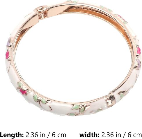 Generic Cloisonne Bracelet Flower Enameled Bangle Bracelet Ethnic Style Open Hinge Cuff Bangle Wrist Bracelet Hand Jewelry 6x0.6cm 38VS2710576IX4FRM3N 0 in Saudi Arabia