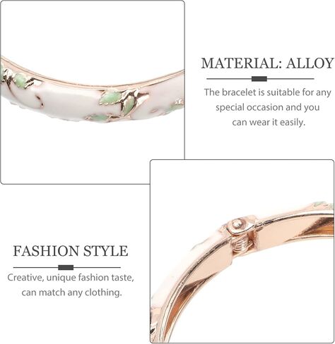 Generic Cloisonne Bracelet Flower Enameled Bangle Bracelet Ethnic Style Open Hinge Cuff Bangle Wrist Bracelet Hand Jewelry 6x0.6cm 38VS2710576IX4FRM3N 0 in Saudi Arabia