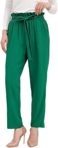 Women Pencil Pants, Women Casual, Paper Bag Waist Pants,Suitable for Wearing in Offices, Schools and Companies in Saudi Arabia