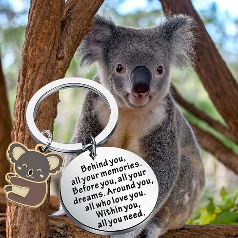 FEELMEM Funny Koala Gift Behind You All Your Memories Koala Charm Keychain Koala Lover Gift Animal Koala Jewelry in Saudi Arabia