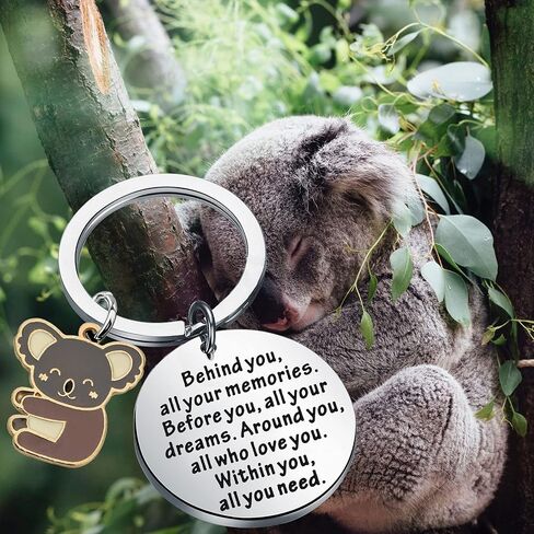 FEELMEM Funny Koala Gift Behind You All Your Memories Koala Charm Keychain Koala Lover Gift Animal Koala Jewelry in Saudi Arabia
