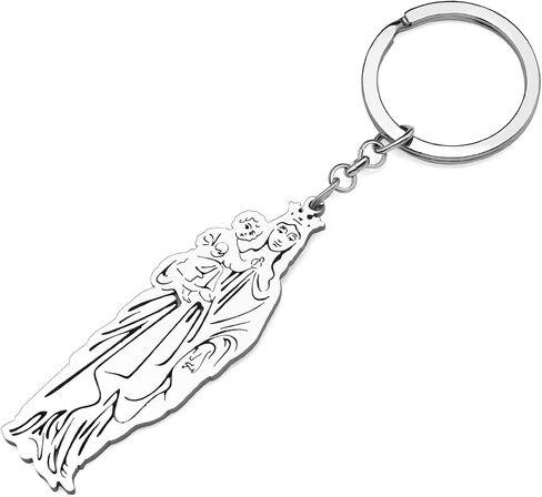 RAIDIN Stainless Steel Gold Silver Plated Virgin Mary Keychains Keyring Gifts for Men Women Car Purse Keys Accessories in Saudi Arabia