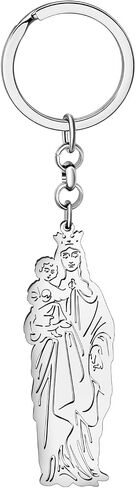 RAIDIN Stainless Steel Gold Silver Plated Virgin Mary Keychains Keyring Gifts for Men Women Car Purse Keys Accessories in Saudi Arabia