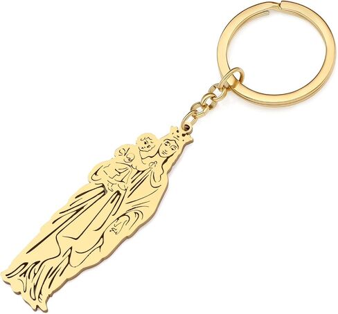 RAIDIN Stainless Steel Gold Silver Plated Virgin Mary Keychains Keyring Gifts for Men Women Car Purse Keys Accessories in Saudi Arabia