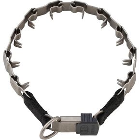 Herm Sprenger NeckTech Sport Matt Stainless Steel Dog Prong Collar with ClicLock Buckle and D-Ring No-Pull Pinch Collar for Small Medium Large Dogs Made in Germany (19in (48cm))