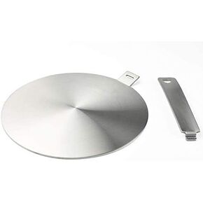 9.45inch Heat Diffuser Stainless Steel Induction Diffuser Plate for Electric Gas Stove Glass Induction Cooktop Heat Diffuser WITH removable handle 24CM