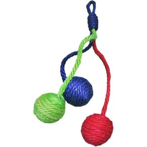 Hanging Interactive Cat Toy Sisal Rope Ball, Eco Friendly Self Play Bite and Wear Resistant Pets Interactive Toy Cat Rope Ball for Indoors Cats for Hanging Cat Scratching Tree - Random Color