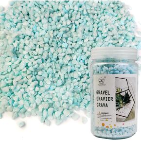 Light Blue Fairy Garden Mini Rocks Potted Succulent Soil Cover Pebbles Aquarium Gravels Planter Decor Rocks Air Plant Decorative Stones,Wedding Ceremony Sands,Zen,1.1 LBS