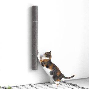 34" Wall Mounted Cat Scratcher, Sisal Scratching Post - Grey