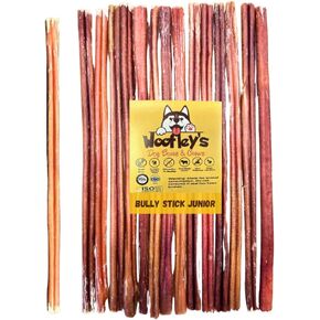 Woofley's 12 Inch Bully Sticks for Small Dogs - (15 Count) - Bully Sticks for Dogs - Safe Bully Stick Dog Chews -Easily Digestible Dog Bully Sticks
