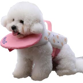 WINIZ Dog Life Jacket - Pet Safety Vest with Removable Front Float & Rescue Handle - Adjustable High Buoyancy Aid Pet Supplies for Boating, Surfing, Swimming (Pink, Small)