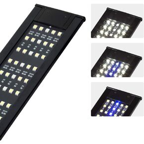 REPTI ZOO Reptile Aquarium Terrarium LED Light Ultra-thin Day and Night Light for Reptiles Aquarium Light, 3-Color Modes LED Light Hood 15W for 18 inch or Larger Terrariums for Reptile Plant Fish Tank