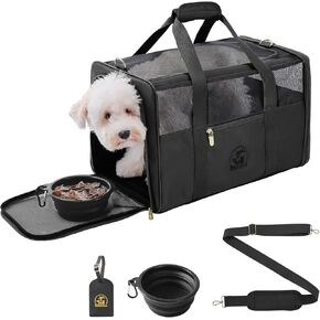 Luxury Pet Carrier for Dogs, Cats, Puppies - Airline TSA Approved, Durable Anti-Scratch Fabric, Soft-Sided, Consistent Airflow, Foldable Design, Cushion Pad, Travel (Lilac, Medium)