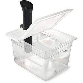 EVERIE Collapsible Hinged Lid Compatible with Anova Nano or Instant Pot and Everie Container EVC-12, Side Mount, Does Not Fit Rubbermaid (Lid Only)