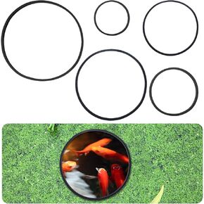 5Pcs Fish Feeding Ring, 5 Sizes Aquarium Floating Plant Corral/Feeding Ring for Fish Tank, Round EVA Aquarium Feeding Rings Filter Out Floating Plants Feeder Accessories (Black)