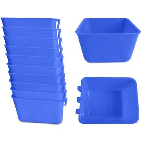 10 Pack Chicken Feeder Waterer Hanging 16 OZ Rabbit Water Cup Cage Bird Food Dishes Pigeon Feeding Watering Bowl with Hooks Bunny Poultry Coop Drinker Quail Seed Treats Dispenser