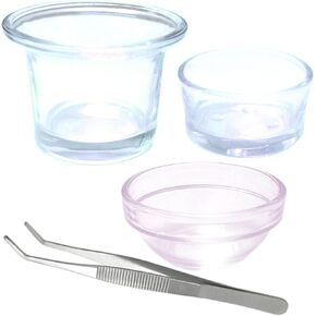 Reptile Glass Feeding Dish Food Water Bowl Feeder Bowl Cup Basin Fit for Small Pets Reptile Lizard Spider Scorpion, 3 Kinds of Capacity, 0.5 Oz,1.4 Oz, 1.7 Oz