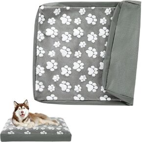 Dog Bed Covers,Waterproof Dog Bed Cover Pet Bed Cover with Lovely Dog Paw Print and Double-sided Usable Design Replacement Machine Washable Pet Hair Easy to Remove,for Dog/Cat, Cover Only