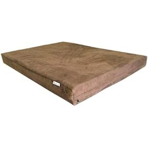 Dog Bed Replacement Cover: 40''x35''x4'' Zippered Microsuede Latte Brown Duvet, Machine Washable and Anti Slip Bottom