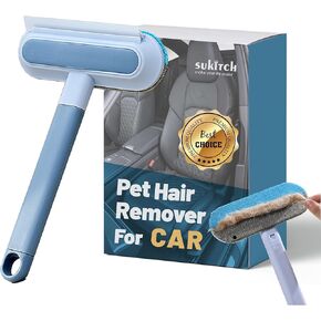 Dog Hair Remover for Car, Complete 3 in 1 Pet Hair Detailer Brush - Auto Detailing Tool for Car and Home Removes Hair from Car Seats, Carpets, and Couches, Reusable Fur Cleaning Solution