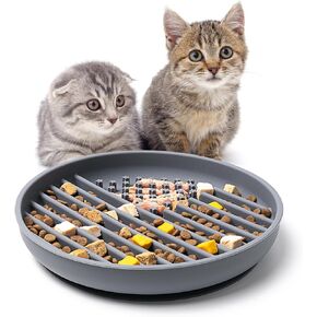 Silicone Cat Slow Feeder,Slow Feeder Cat Bowl,Non-Slip Suction Cup Cat Slow Feeder Bowl,Dishwasher Safe Cat Dish,Funny Designs Slow Feeder for Cats