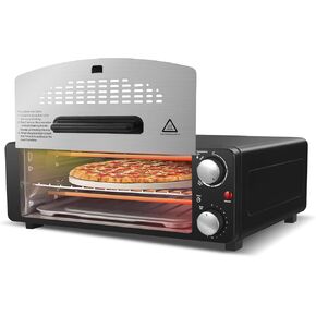Electric Pizza Oven Indoor Countertop Pizza Oven Commercial Pizza Maker Machine Bake 12" Pizzas in Minutes, 1200W Toaster Oven for Home with Timer, Removable Door