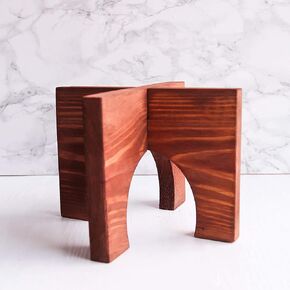 Mid Century Wood Plant Stand Indoor - Adjustable for pots up from 6 to 8 Inches - Flower pedestal modern plant stool tiered - Brown hairpin plant pot holder POT NOT INCLUDED in Saudi Arabia