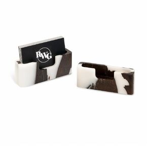 SMART - Best Business Card Holder, Unique Wooden Slim Display Card Holder for Office, Compact Desk Organizer, Home Desk Organizer and Accessory (Onyx Black, Modern)