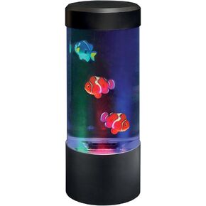 Lightahead Mini LED Round Fish Lamp Color Changing Light Effects, A Sensory Synthetic Fish Aquarium Tank 9 inches Tall Mood Lamp.
