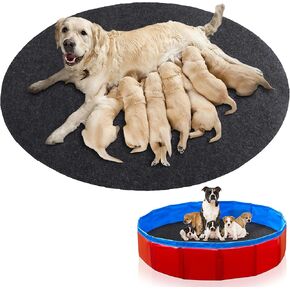 HOMBYS Whelping Pads for Round Whelping Box, Washable & Absorbent Whelping Box Liner Mat, Waterproof Pee Pad for Dog Puppy, Reusable Puppy Training Pads, Easy to Be Cut to Fit, 47"x47"