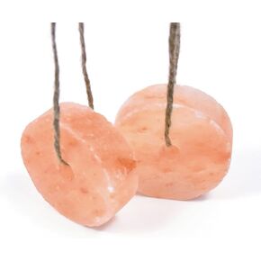 2Pcs Himalayan Animals Lick Salt Mineral Salt Block Organic Pink Salt Natural Salt Brick with Rope for Cats, Dogs, Rabbits and Animals